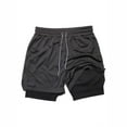 thumbnail image 3 of Men's 2 in 1 Shorts 7" Solid Color Compression Shorts Breathable Fitness and Leisure Sports Beach Pants, 3 of 6