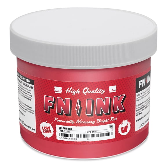 FN Ink Plastisol Screen Printing Ink - Bright Red, Quart