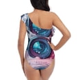 thumbnail image 5 of Sikiie Vintage Camera Splash Art Print Women One Piece Swimsuits Tummy Control One Shoulder Bathing Suits Ruffle Swimwear, From S to XXL-Large, 5 of 6