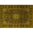 thumbnail image 1 of Ahgly Company Machine Washable Indoor Rectangle Medallion Yellow Traditional Area Rugs, 6' x 9', 1 of 4