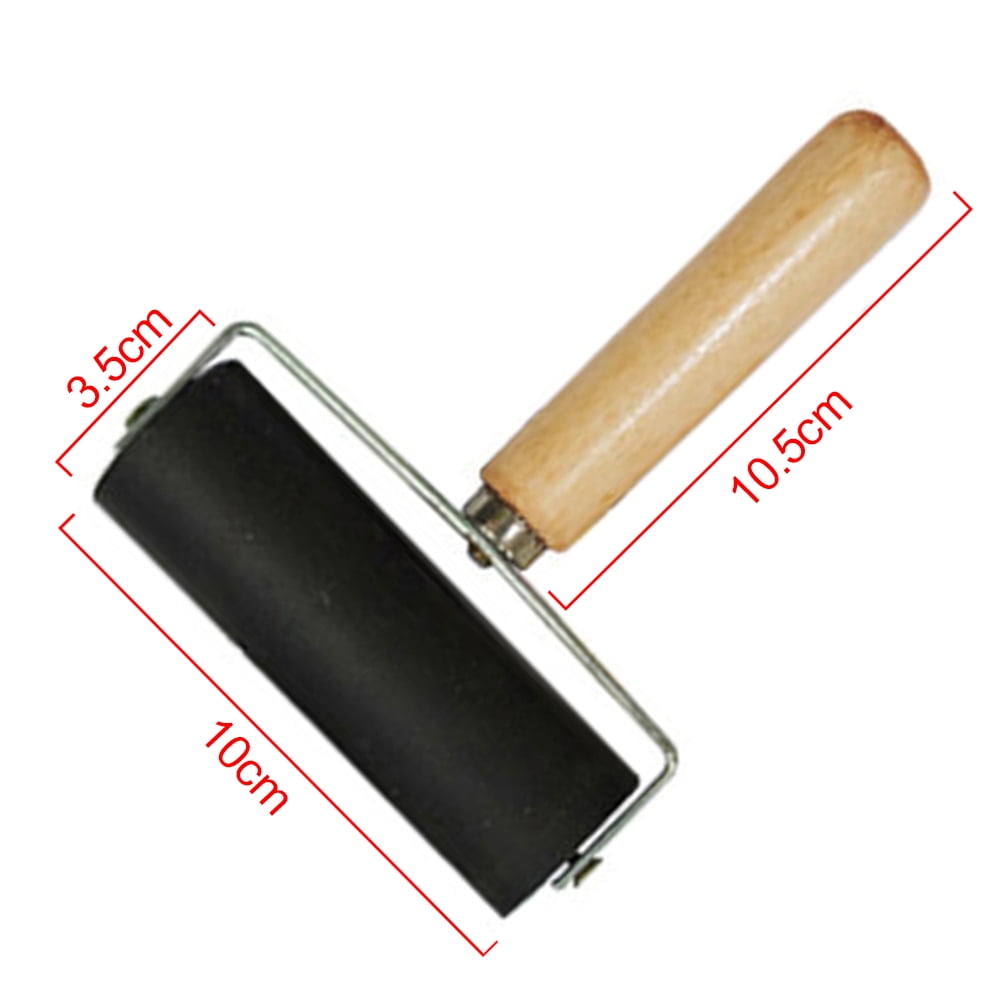 Wood Handle Ink Rubber Rubbing Embossing Roller Kit For Painting Printmaking LD 