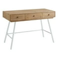 thumbnail image 1 of Linon Carter Bureau à Trois Tiroirs en Bois et Métal, Blanc, 1 of 9