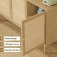 thumbnail image 2 of Sideboard Buffet Cabinet with 3 Rattan Doors,Modern Kitchen Storage Console Cabinet for Entryway Living Room (Large,Natural), 2 of 6