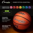 thumbnail image 4 of Champion Sports Rubber Official Basketball, Heavy Duty - Pro-Style Basketballs, Various Colors and Sizes - Premium Basketball Equipment, Indoor Outdoor - Physical Education Supplies (Size 7, Blue), 4 of 7