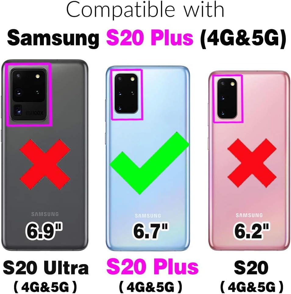Asuwish Phone Case for Samsung Galaxy S20 Plus S20+ 5G Zipper Wallet Detachable Cell Cover with Tempered Glass Screen Protector Strap Flip Card Holder S20+5G S20plus 20S + S2O S 20 20+ G5 Women Brown