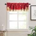 thumbnail image 5 of Christmas Valance Curtains, Xmas Red Gold Snowflakes Merry Christmas New Year Winter Holiday Party Window Curtain Valances for Kitchen Living Room Bedroom, 54x18 Inch, 5 of 6