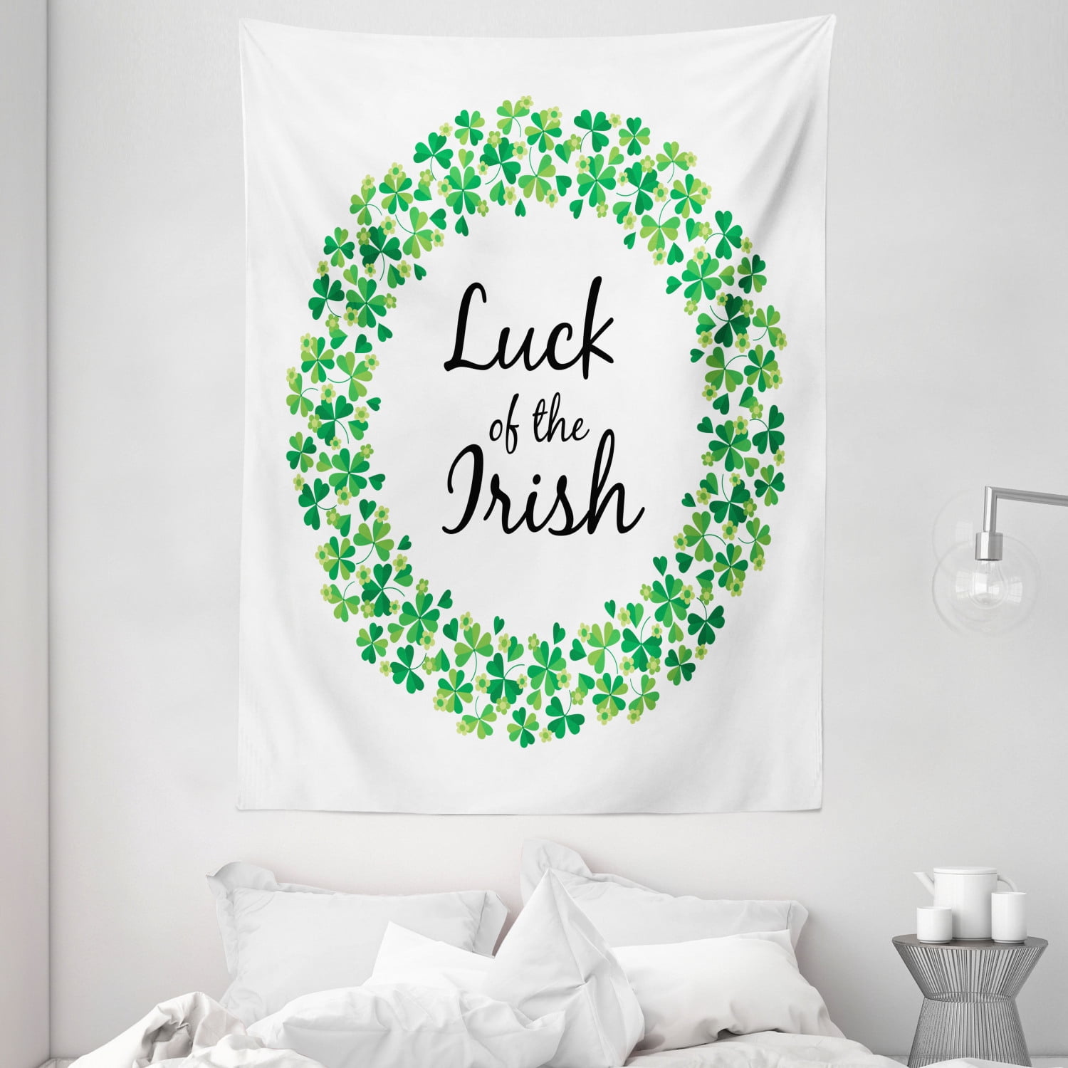 Patrick Day Wall Hanging Decor Tapestry Bohemian Bedspread Dorm Clovers For St 