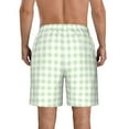 thumbnail image 3 of Kdxio Pistachio Green Checkboard Pattern Mens Casual Shorts - Drawstring Summer Beach Sports Shorts for Men, 3 of 9