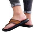 thumbnail image 6 of Xfvqtps Mens Flip Flops Sandals Thick Soft Sole Non Slip Spring Summer Outdoor Beach Walking Comfortable Thong Sandals, 6 of 9