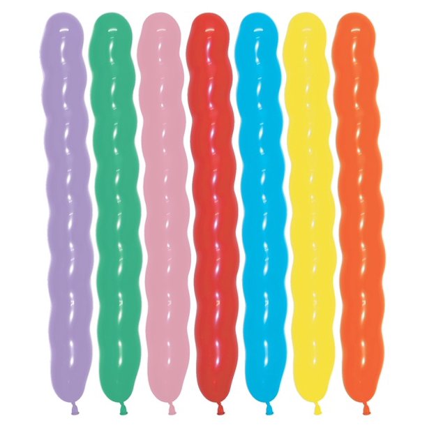Betallatex 428 Fashion Assortment Small Spiral Latex Balloons (50 ct