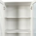 thumbnail image 6 of 70.87-Inch Tall Display Storage Cabinet with 4-Tier Pull-Out Shelving and 2 Glass Doors, Modern Wooden Bookshelf for Living Room and Home Office Organization, 6 of 9