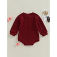 thumbnail image 3 of ZAXARRA Bébé Filles Garçons Pull Romper Couleur Unie Col Rond Manches Longues Combinaisons Automne Hiver Tricoté une Pièce Vêtements, 3 of 7