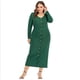 thumbnail image 2 of Vestido informal ajustado con escote en V y botones a presión para mujer, 2 of 6