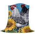 thumbnail image 6 of Sunflower Rooster Blanket Soft Cozy Warm Throw Blanket for Couch, Plush Fuzzy Flannel Fleece Blankets for Sofa, Yellow Summer Flower Vintage Bed Blankets Lightweight Gifts for Women, 30"x40", 6 of 9