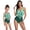 Green, variant on LYMAYTER Mother and Daughter Swimsuits Mommy and Me Family Matching Swimwear Ruffle Bikini Set Women High Waist Bathing Suit