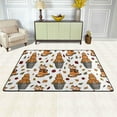 thumbnail image 2 of SKYSONIC 72x48in Autumn Cute Animal Area Rug, Maple Leaf Non-Slip Floor Carpet for Indoor Living Dining Room and Bedroom Area, 2 of 7