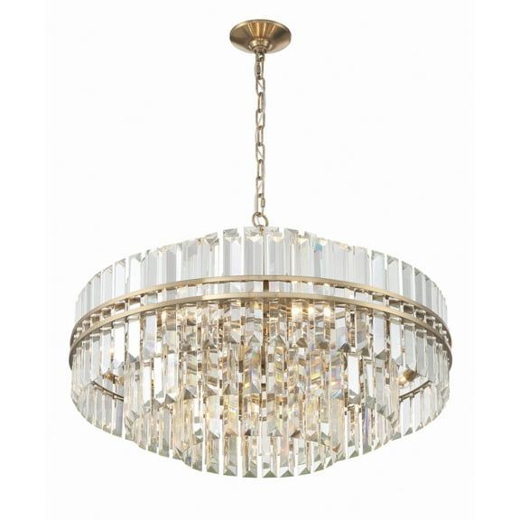 HAY-1407-AG Crystorama Lighting Hayes - 16 Light Chandelier-20.5 Inches Tall and 28 Inches Wide-Aged Brass Finish