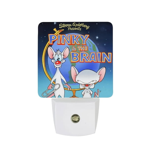 Pinky y Cerebro Luz nocturna LED con sensor de anochecer a amanecer para dormitorio, baño, pasillo, escaleras - Lámpara LED nocturna de enchufe, 0.5W - 1 pieza