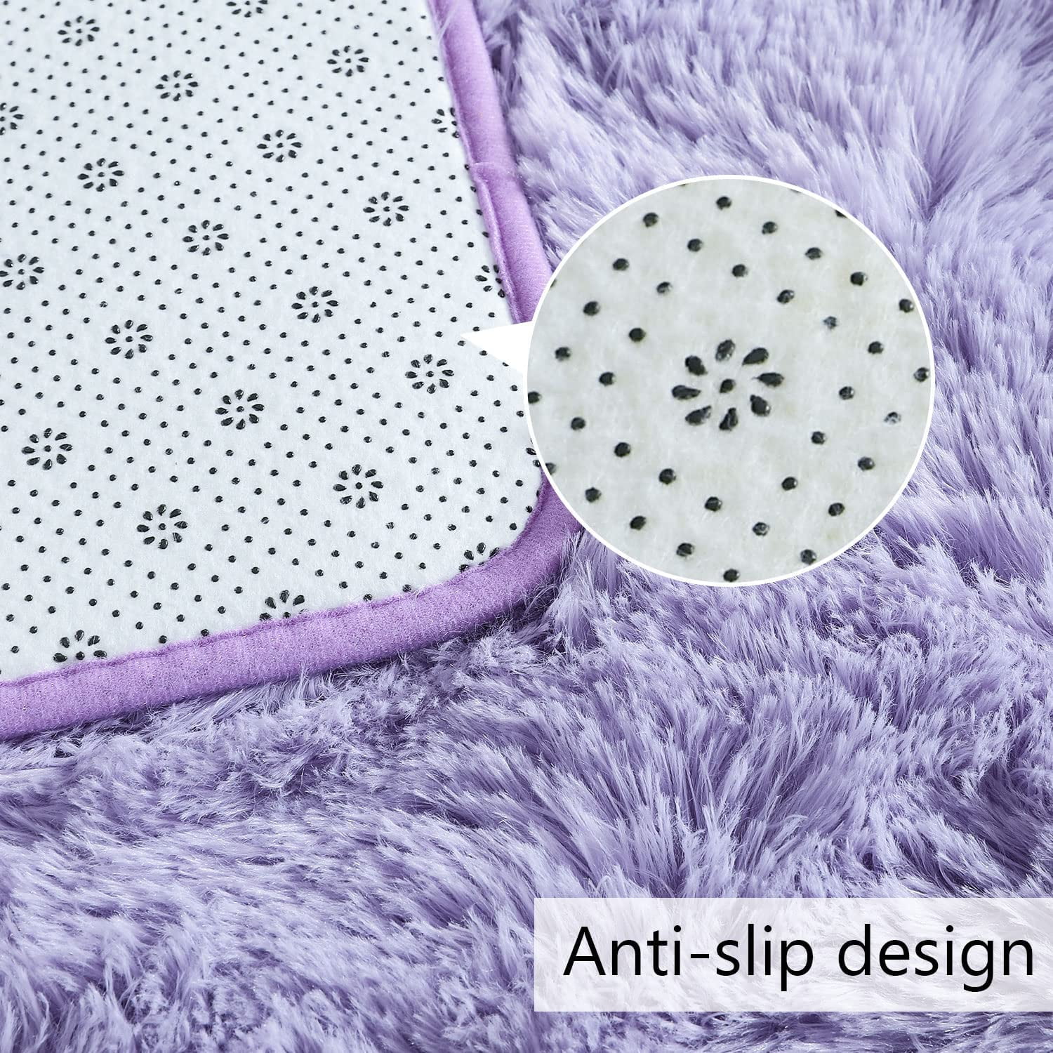 Lochas Soft Rugs Indoor Modern Area Rug Fluffy Carpets for Living Room Bedroom Home Decor Nursery,6'x9',Lavender Purple