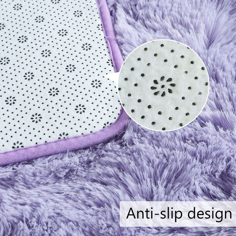 Lochas Fluffy Soft Shag Carpet Rug for Living Room Bedroom Big Area Rugs  Floor Mat, 3'x5',Lavender Purple
