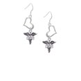 thumbnail image 2 of Delight Jewelry Silvertone Caduceus - DDS Open Heart French Earrings, 2 of 4