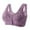 Purple, variant on Women Comfortable Large Size Front Buckle Wrap Up Tank Top Style Thin Bra,Size 46