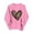 Womens Valentines Sweatshirt-A71Pink, variant on Mifsaly Womens Valentines Sweatshirt Long Sleeve Heart Leopard Print Sweatshirts Crewneck Oversized Pullover Tops Casual Home Party Holiday Spring Clothing