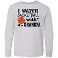 thumbnail image 3 of Inktastic I Watch Basketball with Grandpa Long Sleeve Youth T-Shirt, 3 of 5