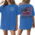 thumbnail image 2 of American Flag Blouse Women Patriotic 250th Anniversary Short Sleeve Crew Neck Tops 1776-2026 Stars and Stripes Casual Tunics 2XL, 2 of 5