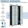 thumbnail image 3 of Fesbos Locker, Metal Locker for Employees, Large Steel Storage Locker Cabinet-6 Doors Lockers Organizers for School Gym Home Office Staff,Unassembled, 3 of 8