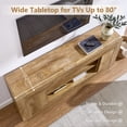 thumbnail image 5 of KeyWhat TV Stand for TVs Up to 80", Modern Entertainment Center with Storage Cabinet & Open Shelves, Cable Management for Living Room, Light Knotty, 5 of 7