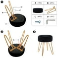 thumbnail image 6 of Duhome Velvet Upholstered Vanity Stool Small Round Accent Stool with Gold Hairpin Legs, Black, 6 of 7