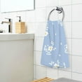 thumbnail image 6 of Dreamtimes Little White Flower Blue Cotton Towels Set 2 Pcs Absorbent Hand Towel Face Towels Kitchen Towels Bath Towels for Bathroom Laundry Room Kitchen 16 x 28 Inches, 6 of 7