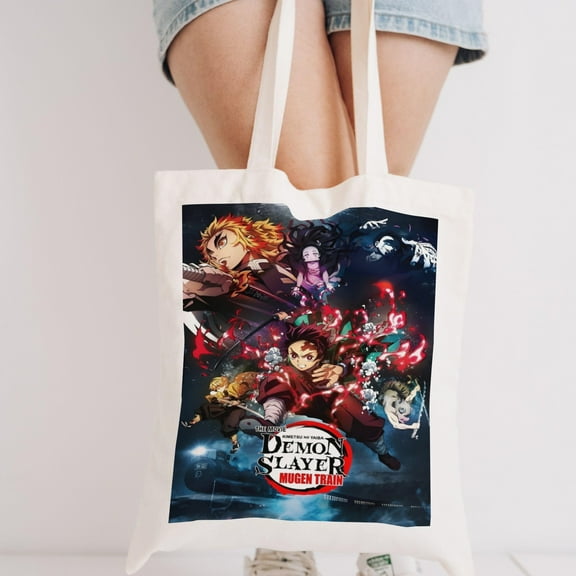 Demon Slayer: Kimetsu no Yaiba canvas Tote Bag.13.8 x 15.8 inches（35x40cm）
