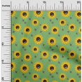 thumbnail image 2 of oneOone Velvet Green Fabric Floral Sunflower With Honey Bees Craft Projects Decor Fabric Printed By The Yard 58 Inch Wide, 2 of 4