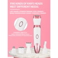 thumbnail image 5 of Electric Razor for Women, 5 in 1 Women’s Electric Shaver, Portable Ladies Shaver, Replaceable Lady Facial Groomer, Cordless Wet and Dry Body Shaver, IPX7 Waterproof & Easy Cleaning, 5 of 9