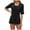Black, variant on Lixiuxyad Womens Fashion Casual Solid Color T Shirt Half Sleeve Square Neck Casual Top Summer Tee Shirts,Black L