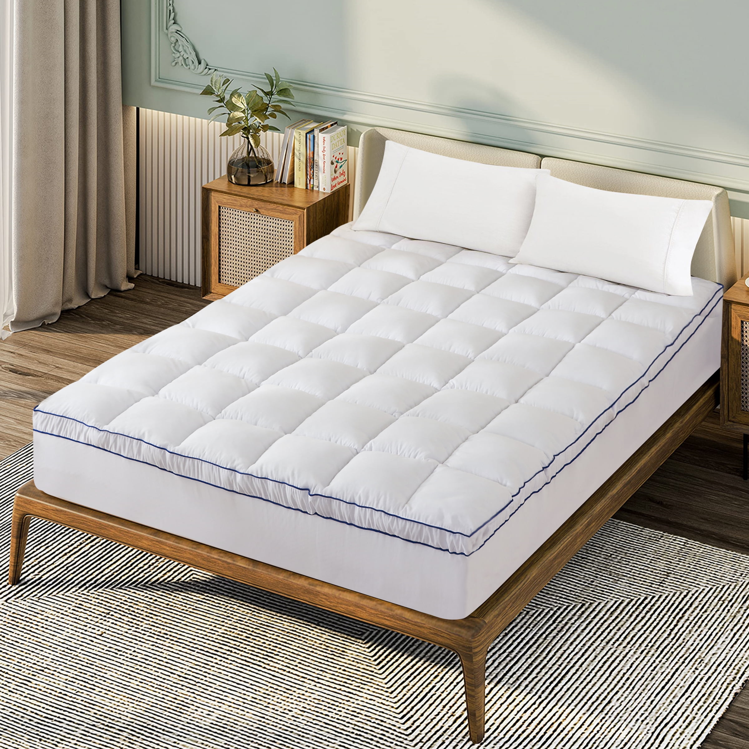 Subrtex Overfilled Cooling Mattress Pad with 16" Deep Pocket, Twin XL