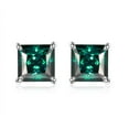 thumbnail image 4 of 2cttw Moissanite Earrings for Women Princess Cut D Color VVS1 clarity S925 Sterling Silver Red/Green/Yellow Diamond Earrings for Women Moissanite Stud Earrings with Certificate, 4 of 8