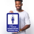 thumbnail image 2 of Please Shower Before Entering Pool Sign, Pool Sign, 12x18 Aluminum, 2 of 8