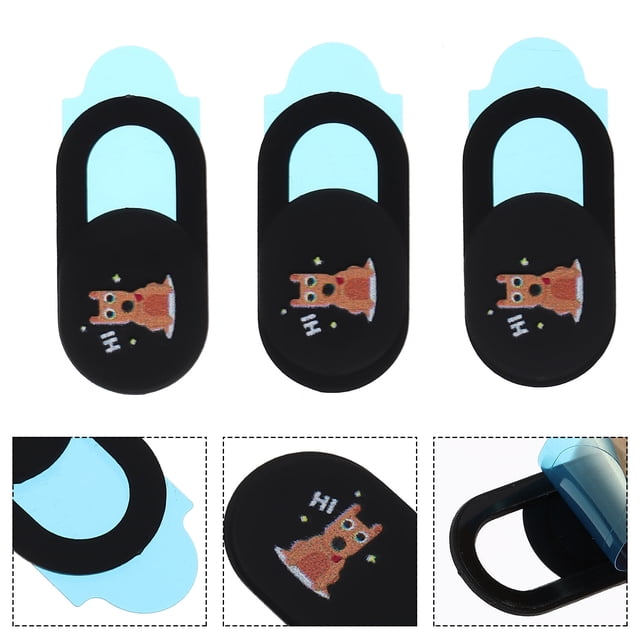 STRANDCHIC 3Pcs Camera Protective Cover Abs Black Anti Peeping For Webcam Privacy Security 0.71X0.39X0.03In