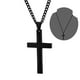 thumbnail image 4 of EeaseMX Collar con colgante de cruz de acero de titanio simple, regalo para mujer y hombre (negro, con cadena), 4 of 8