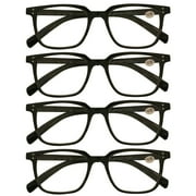 4 Packs Mens Womens Unisex Oval Frame Reading Glasses Blue Light Blocking Readers +1.50