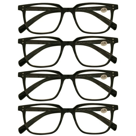 4 Packs Mens Womens Unisex Oval Frame Reading Glasses Blue Light Blocking Readers +1.50