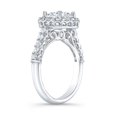 thumbnail image 2 of 14 karat white gold round diamond halo engagement ring 0.50 ctw with 2 carat round brilliant White Sapphire center, 2 of 3
