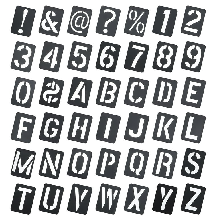 Uxcell 3 Inch Letter Number Stencils 4 Width Alphabet Numbers Templates  Set Shadow, White 36 Pack
