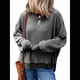 thumbnail image 1 of Sudadera Holgada de Otoño para Mujer, Informal, de Punto A Rayas, Larga, Cuello Redondo, Abertura, Tipo Túnica Negro M, 1 of 8