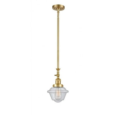 206-SG-G534-Innovations Lighting-Oxford - 1 Light Stem Hung Tiltable Mini Pendant In Traditional Style-12 Inches Tall and 7.5 Inches Wide-Satin Gold