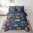 thumbnail image 2 of Feelyou Tractor Truck Bedding Comforter Set 7pcs, Construction Vehicle Queen Bedding Sets, 2 of 8