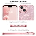 thumbnail image 4 of YINLAI iPhone 15 Case, iPhone 15 Phone Case Mag-safe Slim Magnetic Plating Sparkle Phone Cover for iPhone 15 6.1", Glitter Pink, 4 of 8